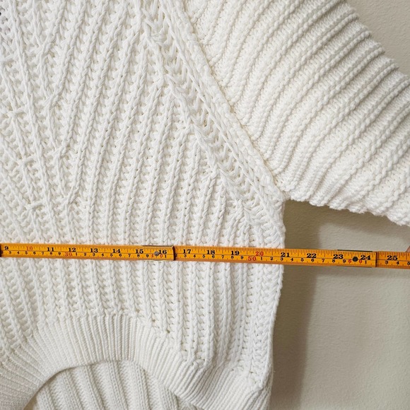 FREE PEOPLE NWT Women's Oversized Sweetheart Ivory Knit Mock Sweater Sz M - Picture 14 of 15